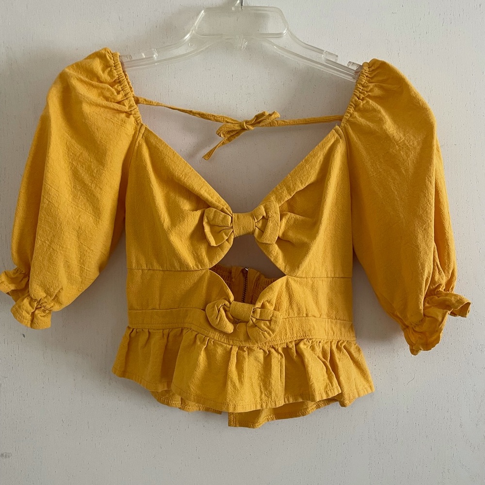 Yellow crop top